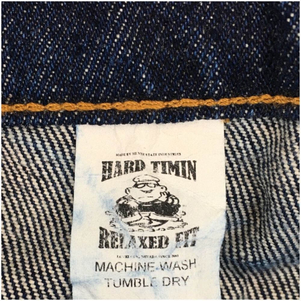 Vintage Hard Timin Jeans Blue Denim Baggy Wide Leg Y2K Mens Size 38 - Picture 6 of 9